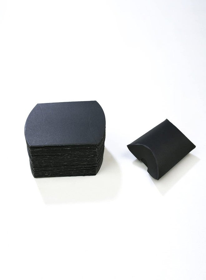 Meetppy 50pcs Mini Black Kraft Paper Pillow Candy Boxes 3.5x2.6 Inch,Wedding Favor Box, Baby Shower Favor Box for Wedding Bithday Party Baby Shower Favors - Image 1